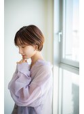 マッシュショート/ライトブラウン/20代30代ヘアスタイル/西原晃