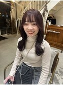 ブリーチなし、ピンクラベンダー 韓国風くびれ巻き