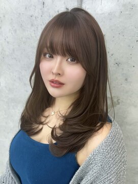 ビューブルー 亀戸錦糸町(VIEW BLUE) 美髪カールピンクブラウン韓国レイヤーロングセミディ顔周り前髪