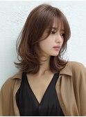 ☆ホワイトグレージュミニウルフデジタルパーマチェリーブラウン