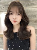 透明感カラー オリーブベージュ 韓国くびれヘア【肥田亜沙美】
