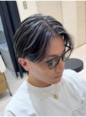 50代40代白髪ぼかしシルバーメッシュバレイヤージュ