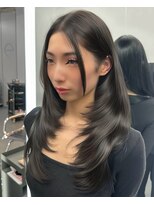 天神美容室&nbsp;天神大名レイヤーカットグレージュハッシュカット