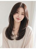 池袋 韓国風 レイヤーカット ミディアムレイヤー ハッシュカット