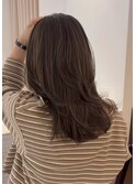 韓国風くびれレイヤー×透け感ショコラブラウン