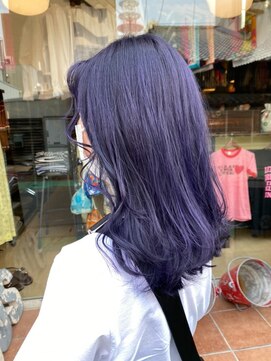 ロア 福岡天神本店(LORE) ブルーパープルカラー×ダブルカラー×カラーバター