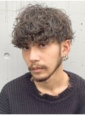 波巻きツイストスパイラルパーマツーブロック刈り上げ