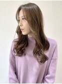 【FOLK】透明感カーキベージュ☆似合わせ外ハネゆる巻きロング♪