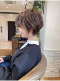 白髪ぼかしハイライト/絶壁解消/ひし形大人ショートボブ/聖