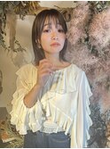 濡れ感+切りっぱなしボブ/シースルーバングが可愛い