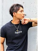 センターパートショート 眉毛 スキンフェード 【SOHO銀座】
