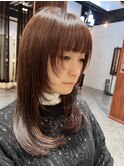 顏まわりレイヤー 20代 10代 艶カラー