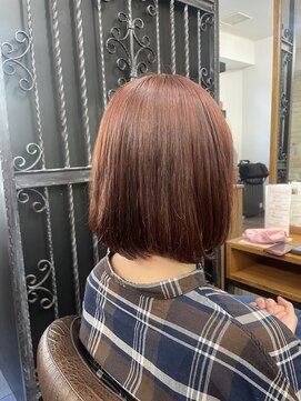 アリ 葛西店(ALi) レッドブラウン×ボブ|葛西髪質改善|葛西縮毛矯正|葛西