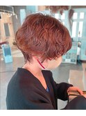 ショートボブ/パーマスタイル/ニュアンスカラー/大人ガーリー