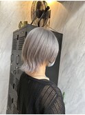 シルバーアッシュ/ケアブリーチ/ウルフカット