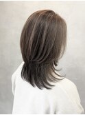 白髪ぼかし/ミニウルフ/チェリーブラウン/ホワイトグレージュ111