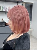 ボブ × コーラルピンク