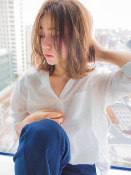 ジーナリア(Xena ria) 姫カットレイヤー/韓国風巻き/くすみベージュ/名駅★95