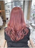 ★ハイトーンカラー韓国ヘア顔周りレイヤーカットピンクベージュ