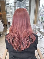★ハイトーンカラー韓国ヘア顔周りレイヤーカットピンクベージュ