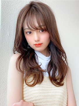 アフロート エル 錦糸町(AFLOAT L) 大人かわいいくびれヘアセミロング × ミルクティーベージュ