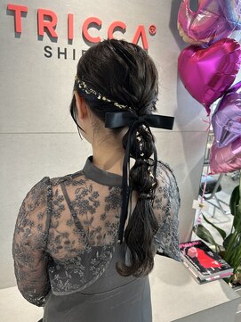 トリッカ シブヤ(TRICCA SHIBUYA) ポニーテールアレンジ/編みおろしアレンジ/玉ねぎヘア/結婚式