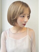 カバーヘア ブリス 大宮西口(COVER HAIR bliss)&nbsp;ショートボブ/ワンレンボブ/ハイトーンベージュ/小顔カットp大宮