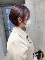 エウペ 渋谷(WEUPE)&nbsp;斜めバング/グレージュカラー/デザインカラー/シルキーベージュ
