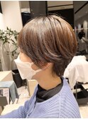 大人可愛い耳掛け丸みショートボブ
