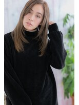 ミック 日暮里店(miq)&nbsp;センターパートも◎スモーキーカラー透け感ワンカールa