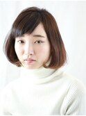 ナチュラルストレート　前下がりボブ　内巻きワンカール　