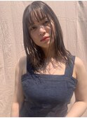 ツヤ髪ミディアムシースルーカラー