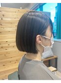 大人のミニボブ/白髪ぼかしハイライト/垂水