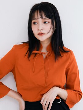 オンク 新宿(onk) 黒髪/グレーベージュ/レイヤーロング/前髪パーマ[新宿駅]