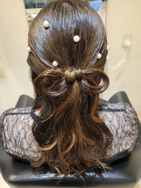 お呼ばれヘアアレンジ ハーフアップ/結婚式成人式卒業室入学式#2