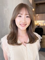 アルバム 渋谷パルコ(ALBUM)&nbsp;顔周りレイヤーミルクティーおくれ毛韓国ヘア前髪カット_79550