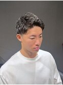 ビジネスツーブロック 短髪七三オールバック ベリーショート