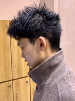 ガーデンヨコハマエスト(GARDEN YOKOHAMA est)&nbsp;スパイキーショート　アップバング　黒髪