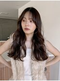 ゆるウェーブロングヘア 似合わせ顔周りカット顔まわりレイヤー