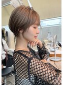 ♪くびれヘア/アプリコットオレンジ/レイヤー/ショートボブ/韓国