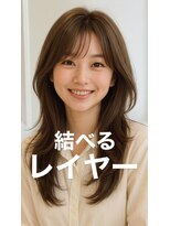 ノラ ヘアーサロン(NORA HAIR SALON) ナチュラル小顔前髪あり後れ毛サイドバング結べるボブくびれヘア