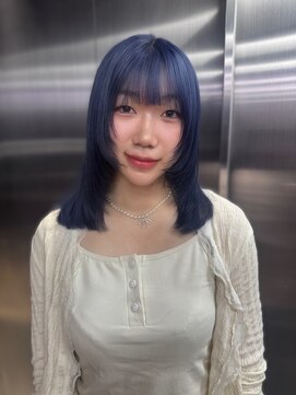 エン 栄店(enne) 大人ガーリー/ダークアッシュ/ミディアムレイヤーカット/栄