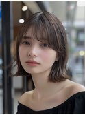 透けバング柔らか外ハネボブ