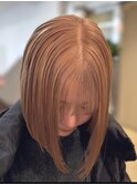 似合わせカット◆切りっぱなしボブ×透明感カラー