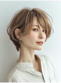 大人ショートボブ白髪ぼかし脱白髪染め30代40代50代60代♪