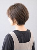 ハンサムショート×ベージュブラウン