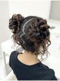 ツインお団子ヘア
