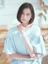 カバーヘア ブリス 戸田公園西口店(COVER HAIR bliss)&nbsp;かきあげバングｘ耳かけ大人美人切りっぱなしボブtk1戸田公園