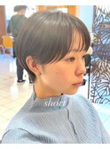 20代30代大人可愛い小顔ショートグレージュ透明感