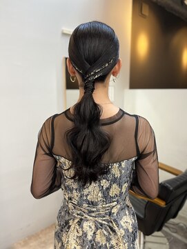 ヌープヘアーアイス(NUUP.hair ici) ポニーテールゆるふわ結婚式褒められる♪